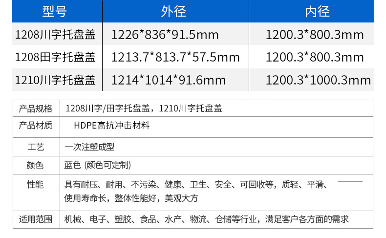 托盤蓋規(guī)格